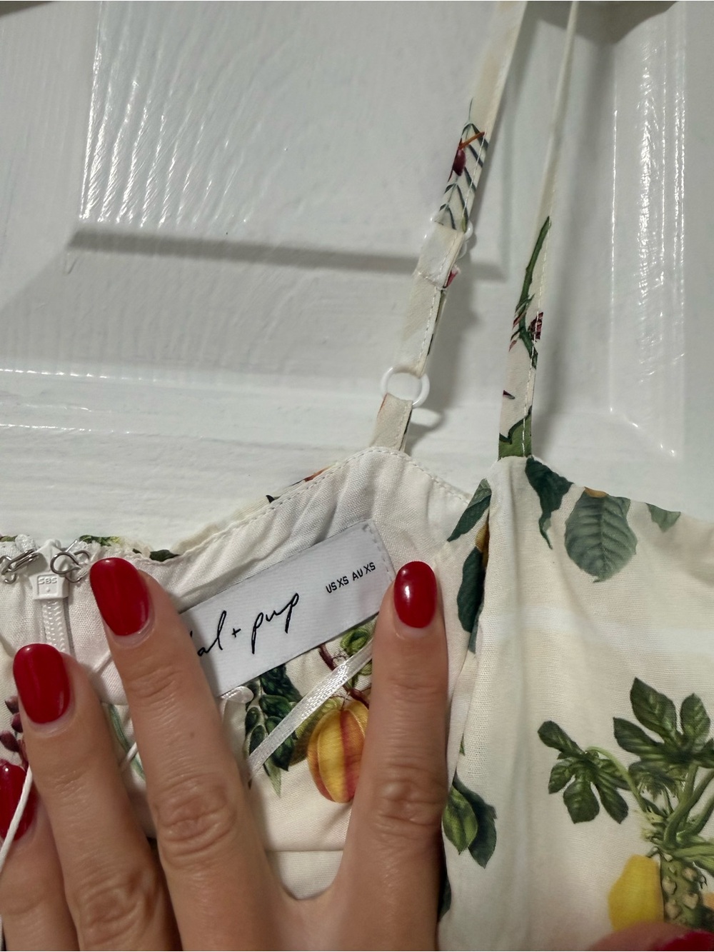 NWT Petal and Pup Cream Floral Tiered Maxi Dress with Spaghetti Straps - Picture 6 of 10